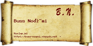 Buss Noémi névjegykártya